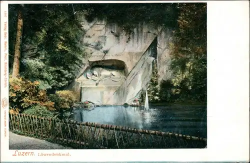Ansichtskarte Luzern Lucerna Löwendenkmal 1900