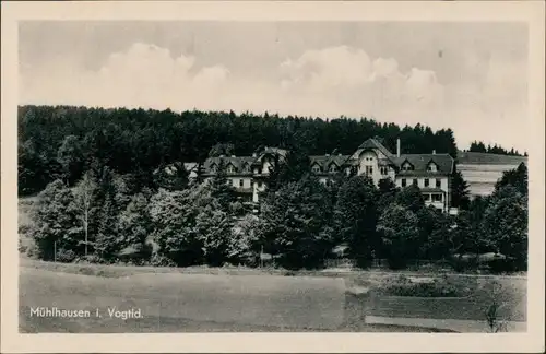 Ansichtskarte Mühlhausen, Vogtland-Bad Elster Wohnhäuser 1954