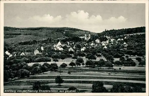 Ansichtskarte Arenberg-Koblenz Blick auf den Ort 1936