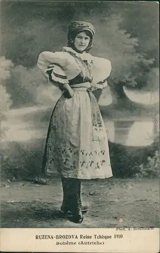 .Tschechien RUZENA-BROZOVA Reine Tchèque/Trachten Böhmen Österreich 1910