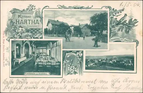 Ansichtskarte Hartha 3 Bild: VVeranda Kurbad, Restaurant 1904 