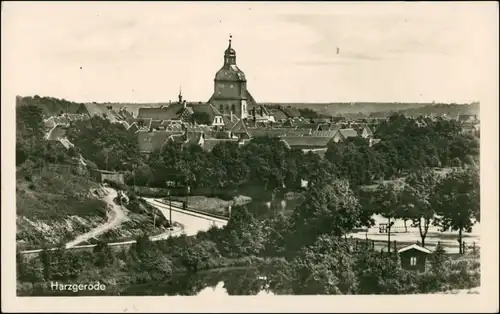 Ansichtskarte Harzgerode Partie an der Stadt 1956 