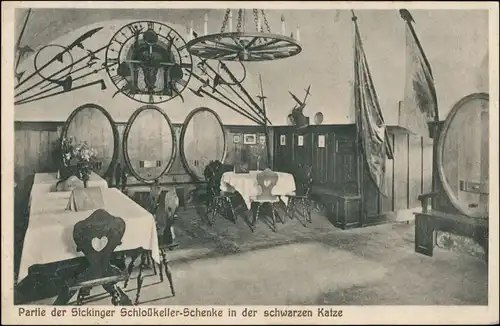 Bad Münster am Stein-Ebernburg Partie der Sickkinger Schlosskeller Schenke 1924 