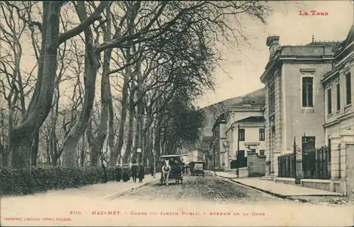 CPA Mazamet Cours du Jardin Public, Avenue de la Gare 1911