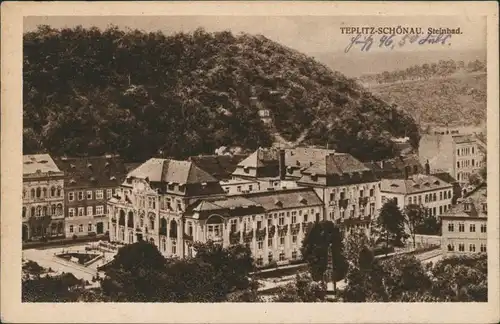 Postcard Teplitz - Schönau Teplice Steinbad 1928