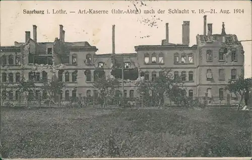 CPA Saarburg (Lothringen) Sarrebourg zerstörte Kaserne 1915 