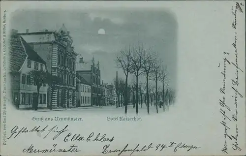 Ansichtskarte Neumünster Hotel Kaiserhof - Straße 1898