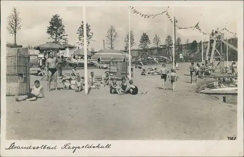 Ansichtskarte Leopoldshall-Staßfurt Stassfurt Strandpartie - Rutsche 1939 