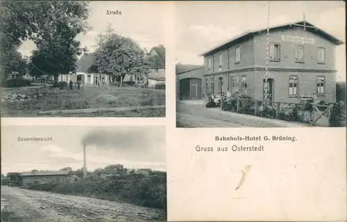 Osterstedt (Kr. Rendsburg-Eckernförde) 3 Bild: Bahnhof, Straße, Fabrik 1911 