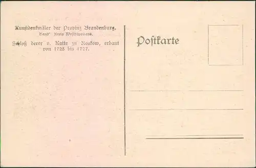 Ansichtskarte Roskow-Beetzsee Partie am Schloß 1924 