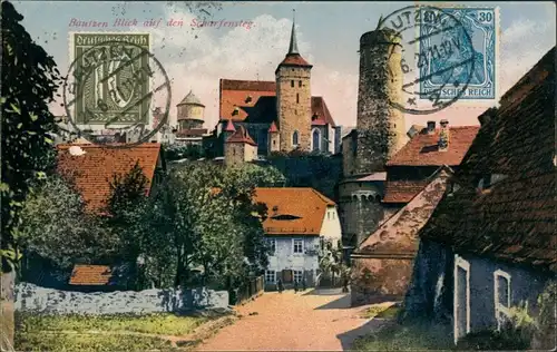 Ansichtskarte Bautzen Budyšin Straßenpartie - Scharfensteg 1923 
