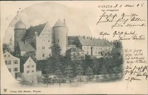 Ansichtskarte Wurzen Partie an der Stadt 1905 