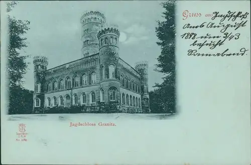Ansichtskarte Binz (Rügen) Jagdschloss Granitz - Mondscheinlitho 1898
