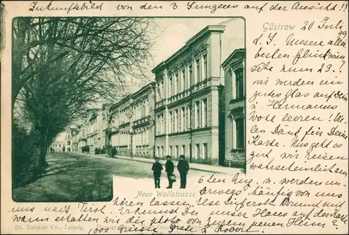 Ansichtskarte Güstrow Neue Wallstraße 1899 