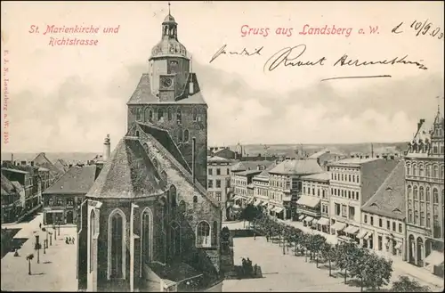 Landsberg (Warthe) Gorzów Wielkopolski St. Marienkirche, Richtstraße 1900