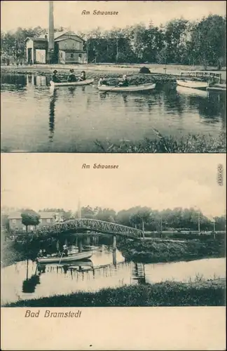 Ansichtskarte Bad Bramstedt Schwansee mit Fabrik 1912 