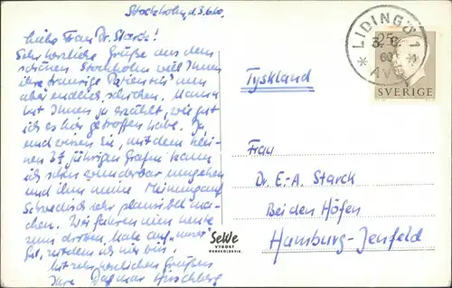 Postcard Stockholm Rathaus/Stadshus - Luftbild 1960 