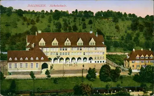 Ansichtskarte Balingen Blick auf die Sichelschule 1919 