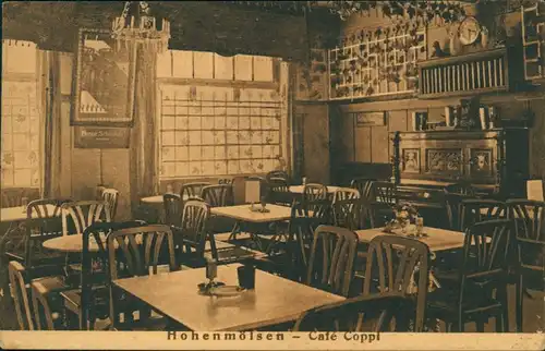 Ansichtskarte Hohenmölsen Innenansicht Cafe Coppi 1913 
