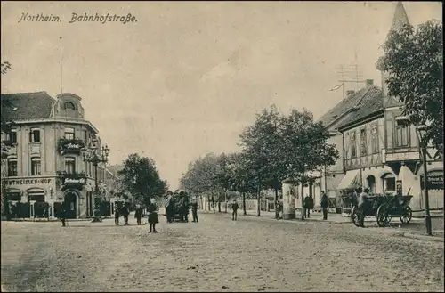 Ansichtskarte Northeim Partie in der Bahnhofstrasse 1918 