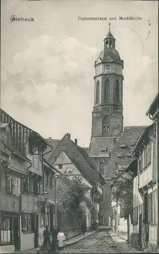 Ansichtskarte Einbeck Pastorenstrasse und Marktkirche 1913 