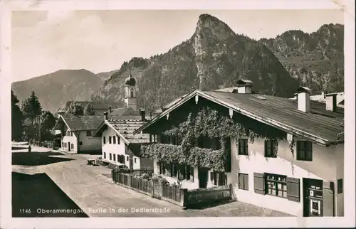 Ansichtskarte Oberammergau Partie in der Dedlerstrasse 1942