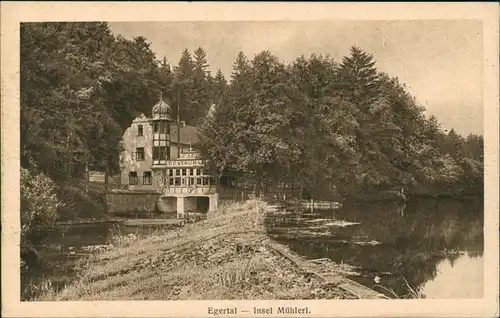 Postcard Eger Cheb Insel Mühlerl 1917 