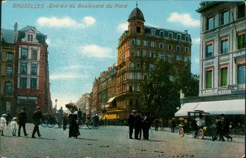 Postkaart Brüssel Bruxelles Entree Boulevard du Nord 1914 