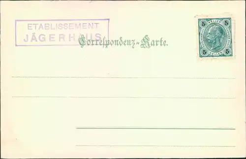 Postcard Karlsbad Karlovy Vary Etablissement Jägerhaus - Straße 1904 