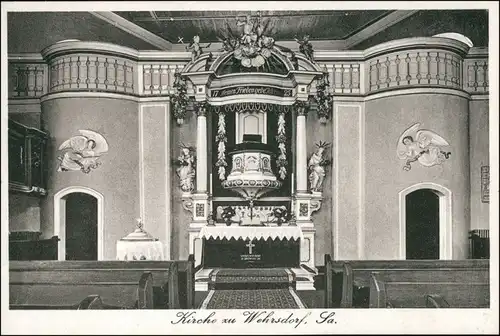 Ansichtskarte Wehrsdorf-Sohland (Spree) Załom Kirche - Altar 1928