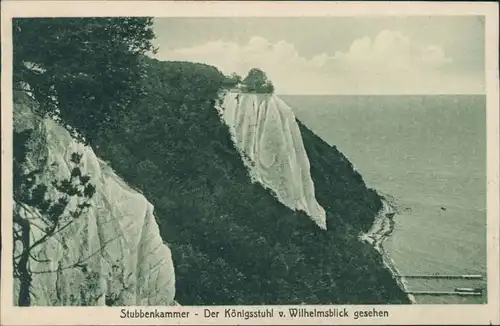 Stubbenkammer-Sassnitz Saßnitz Der Königstuhl v. Wilhelmsblick 1920 