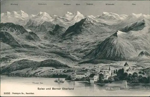 Ansichtskarte Spiez Blick auf die Stadt 1905 