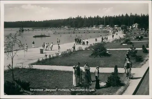 Neustädtel-Schneeberg (Erzgebirge) Strandbad am Neustädter See 1937