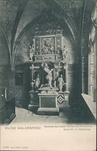 Ansichtskarte Walkenried (Harz) Kloster-Ruine - Denkmal im Capitelsaal 1900