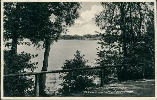 Ansichtskarte Biesenthal Blick von der Promenade zum Strandbad 1938