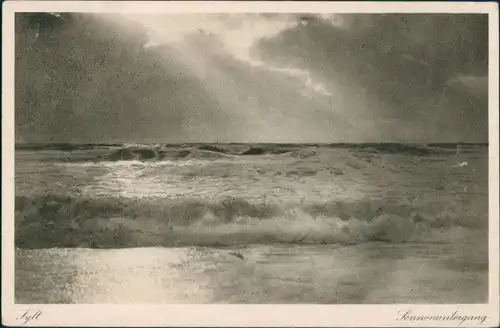 Ansichtskarte Gemeinde Sylt Insel Sylt - Sonnenuntergang 1927