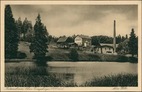 Reitzenhain-Marienberg im Erzgebirge Hotel "Neue Welt", Dorfteich - Fabrik 1928
