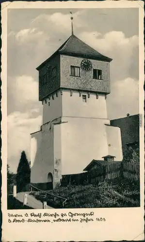 Postcard Bad Kudowa Kudowa-Zdrój Festungsturm 1935 