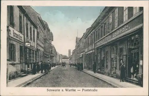 Postcard Schwerin an der Warthe Skwierzyna Poststraße 1928 