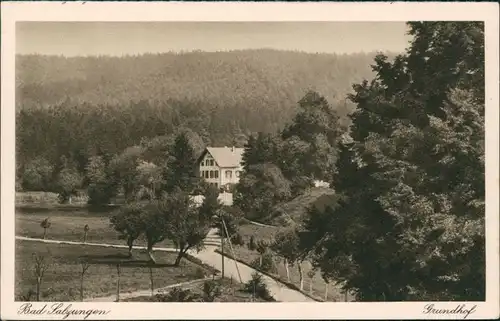 Ansichtskarte Bad Salzungen Grundhof mit viel Wald 1928