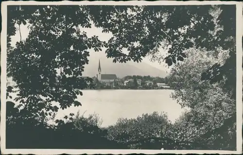 Egern am Tegernsee Vom Uferbereich - Blick auf die Kirche 1932 Privatfoto