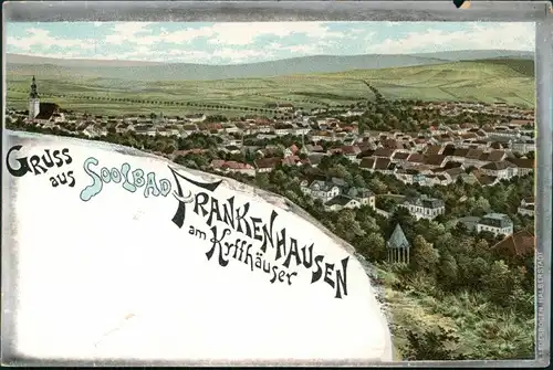 Litho Ansichtskarte Bad Frankenhausen Blick auf die Stadt 1900