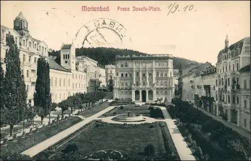 Postcard Marienbad Mariánské Lázně Franz-Josefs-Platz 1910