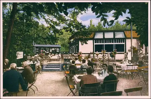 Ansichtskarte Weißer Hirsch-Dresden Konditorei-Kaffee "Faust" - Garten 1928