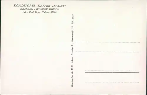 Ansichtskarte Weißer Hirsch-Dresden Konditorei-Kaffee "Faust" - Garten 1928