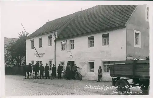 Volkersdorf-Radeburg Gasthof  Hoffnung Paul Hofmann Fahrrad  1932 Privatfoto