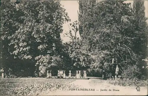 CPA Fontainebleau Blick in die Parkanlage 1908