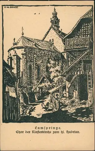 Ansichtskarte Lamspringe Chor der Klosterkirche zum hl. Hadrian 1926