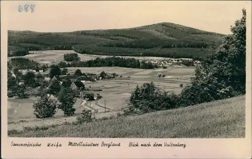Weifa-Steinigtwolmsdorf  Mittellausitzer Bergland, Blick  Valtenberg 1957
