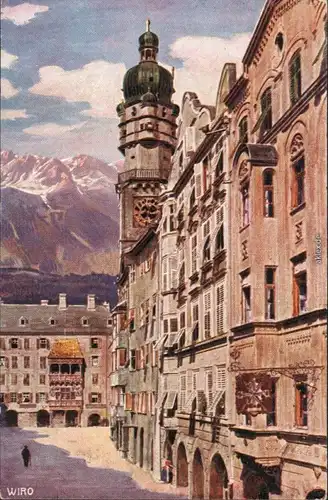 Ansichtskarte Innsbruck Herzog Friedrich-Straße mit goldenem Dachl 1927